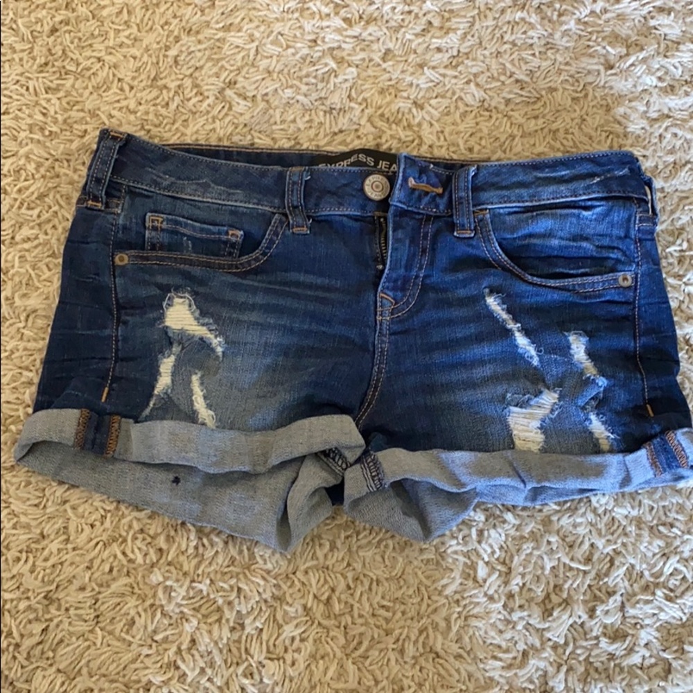 EXPRESS Distressed jean shorts